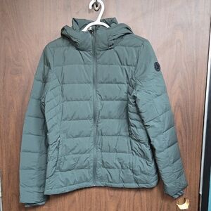Paradox Size M Green/Grey Feather Down Puffer Packable Jacket